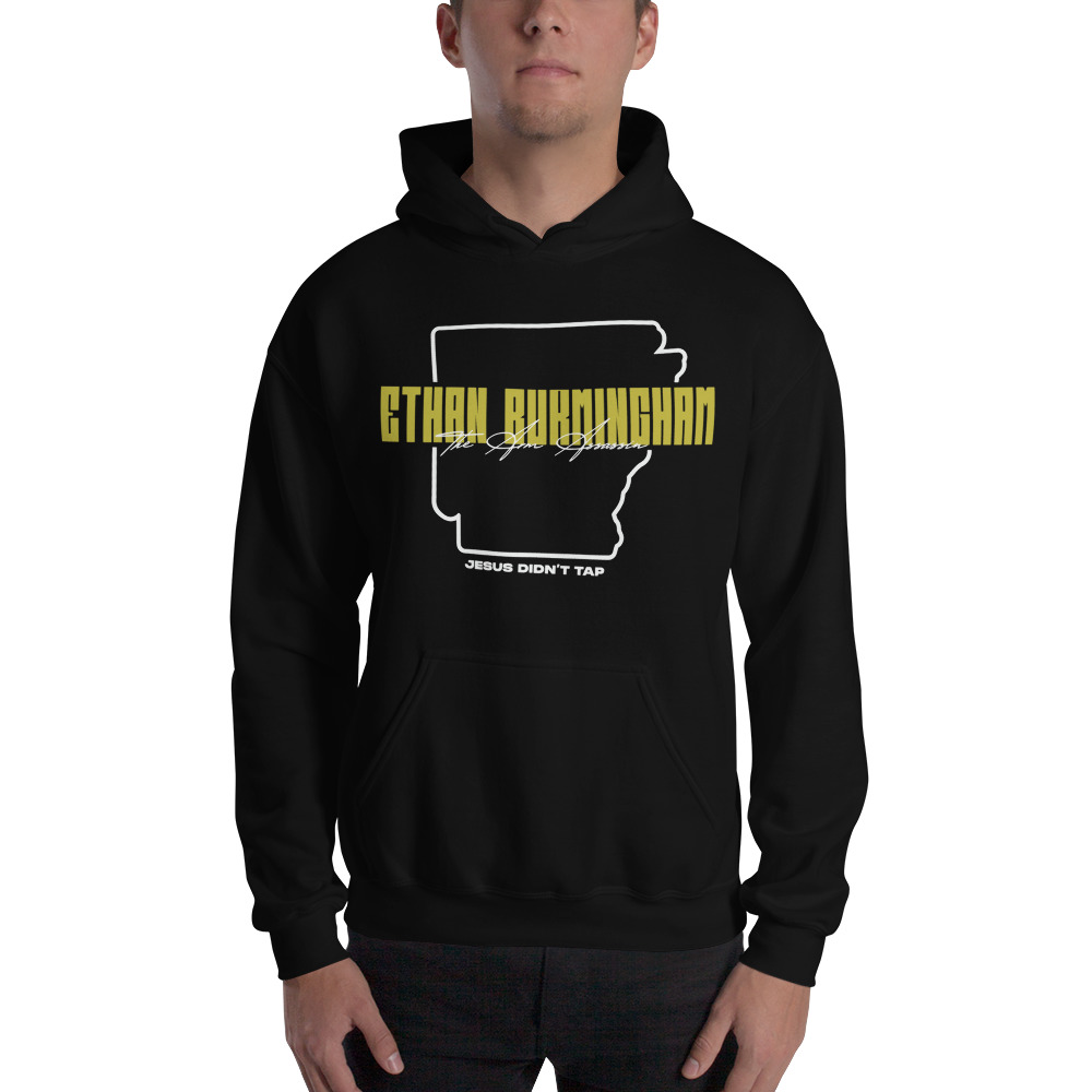 “The Arm Assassin” by Ethan Burmingham Hoodie, Light Logo