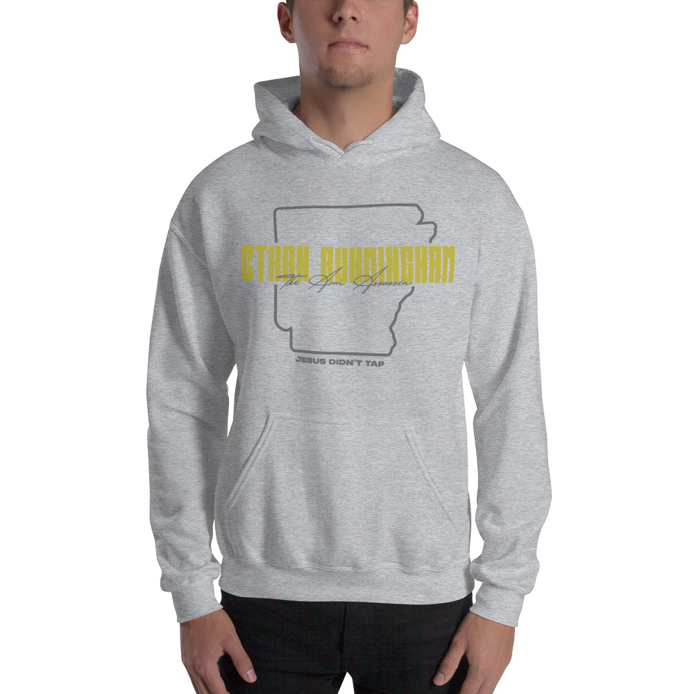 “The Arm Assassin” by Ethan Burmingham Hoodie, Dark Logo