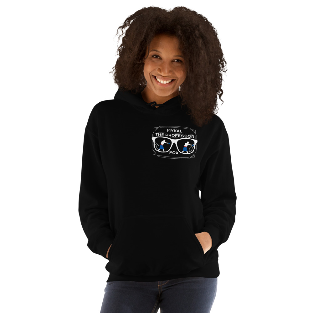 Mykal "The Professor" Fox Women's Hoodie, White Mini Logo