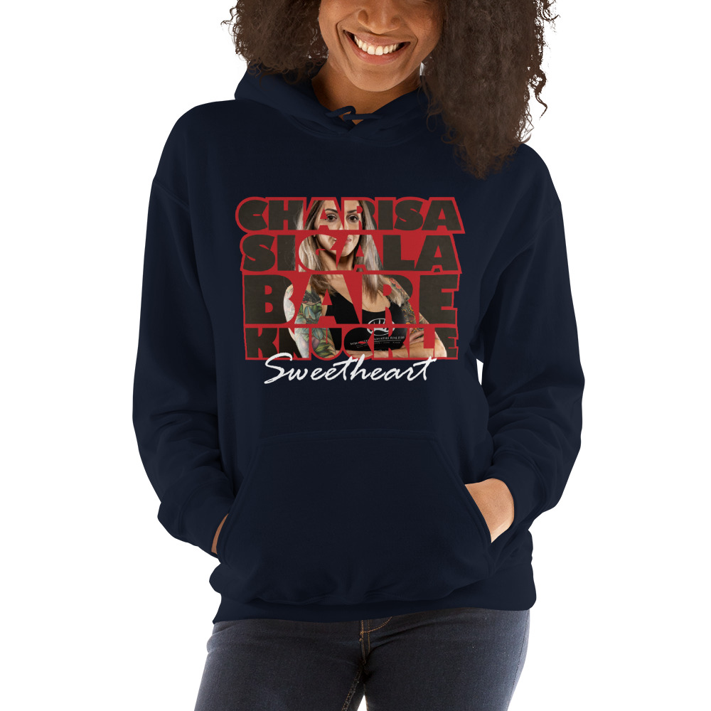 Charisa "Bare Knuckle Sweetheart" Sigala Hoodie, White Logo