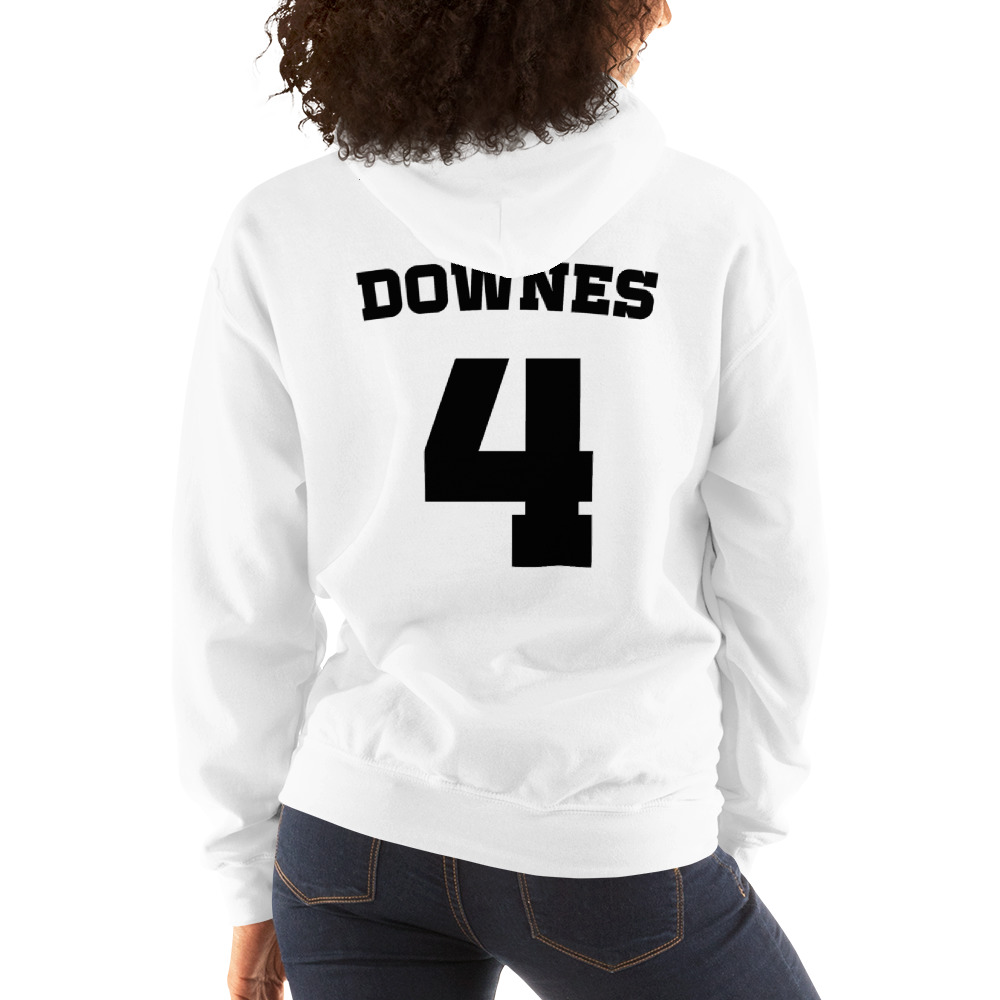 Downes 4 by Isaiah "Zay" Downes Hoodie, Black Logo