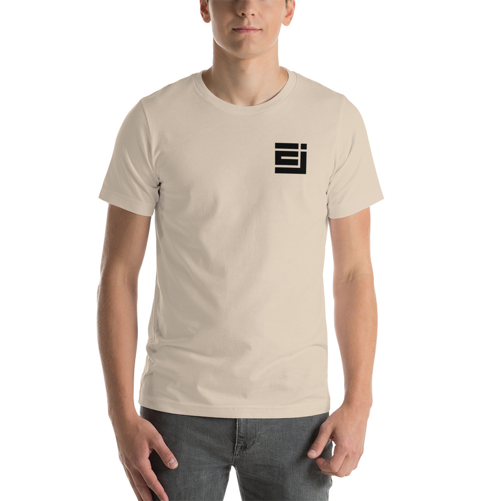 Josh Emmett Initials T-Shirt, Black Logo on MILLIONS Josh Emmett Initials T-Shirt, Black Logo