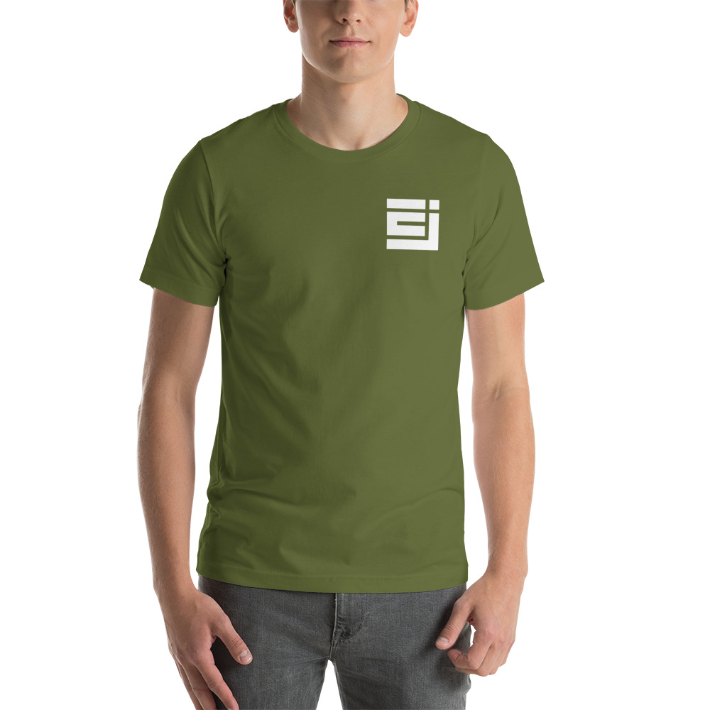 Josh Emmett Initials T-Shirt, White Logo on MILLIONS Josh Emmett Initials T-Shirt, White Logo