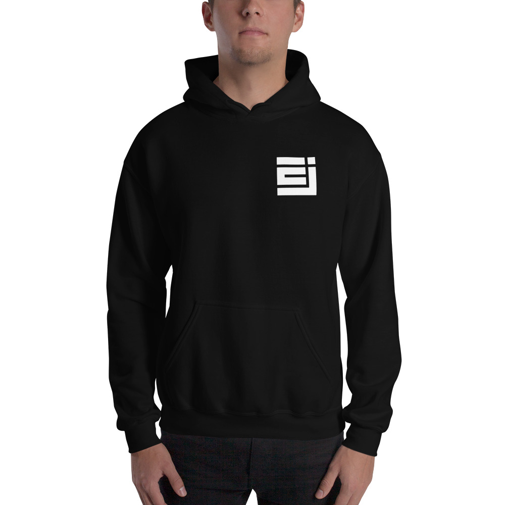 Josh Emmett Initials Hoodie, White Logo on MILLIONS Josh Emmett Initials Hoodie, White Logo