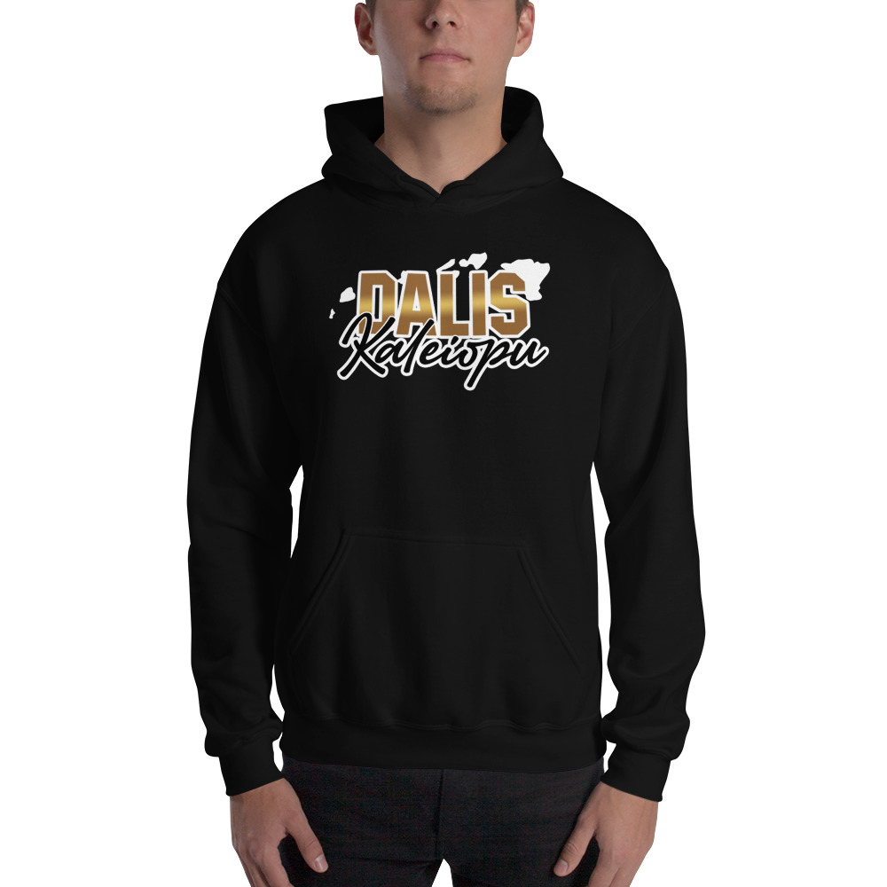 Dalis Kaleiopu Hawaii Map Hoodie, White Logo