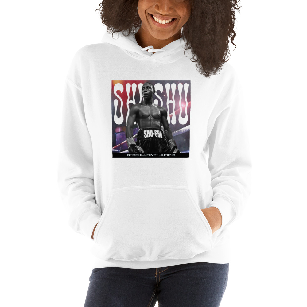 Bruce "ShuShu" Carrington NY 6.18.22 Women's Hoodie, White Logo