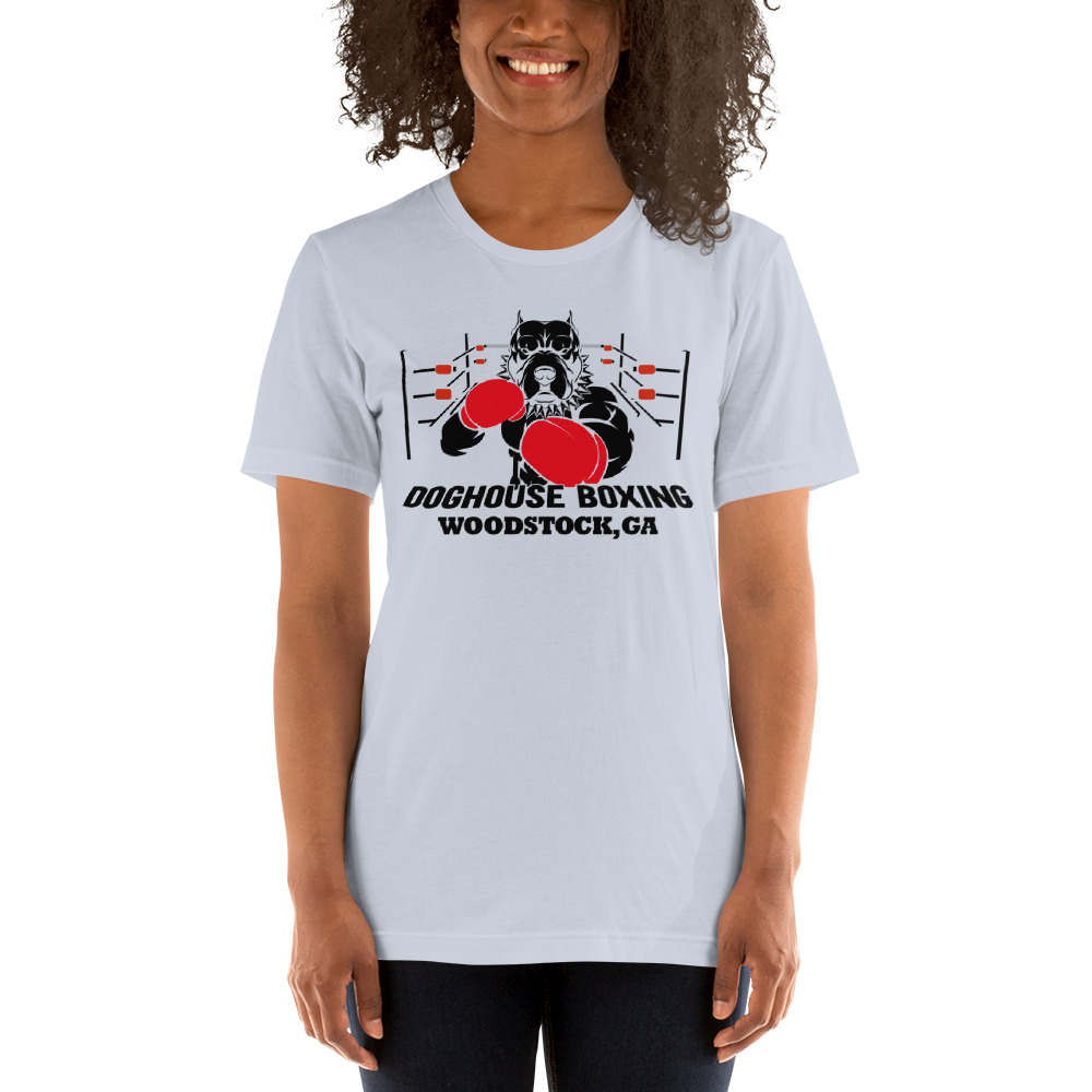 "Doghouse Boxing" by Dog House Boxing and Fitness T-Shirt, Black Logo