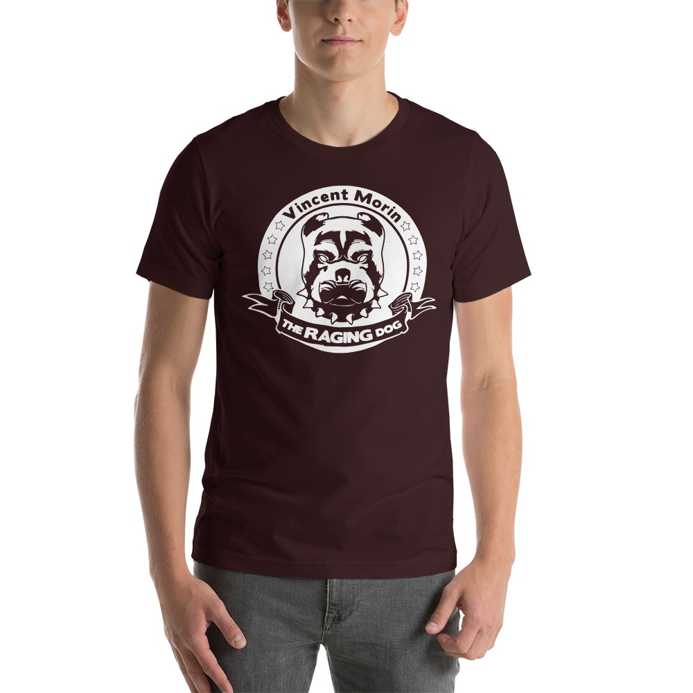 "Raging Dog" By Vincent Morin T-shirt, All White Logo