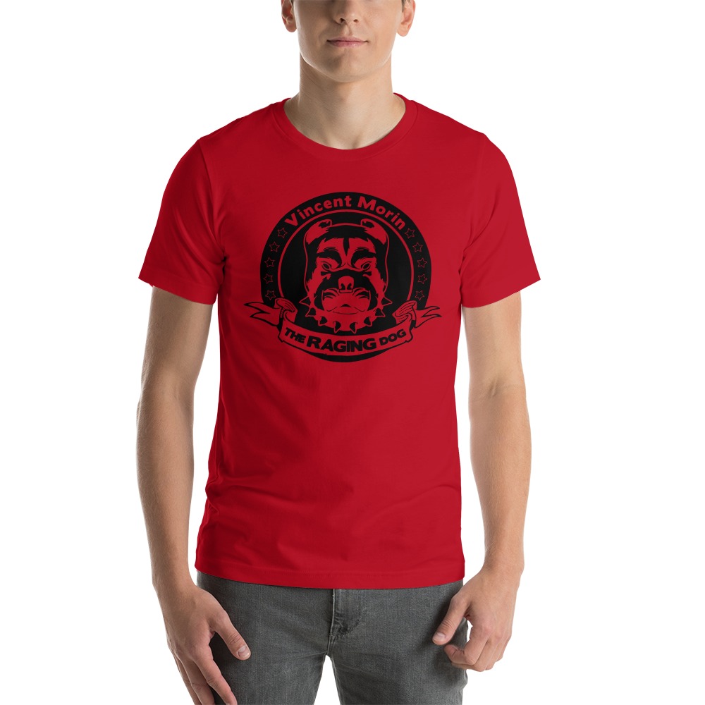 "Raging Dog" By Vincent Morin T-shirt, All Black Logo