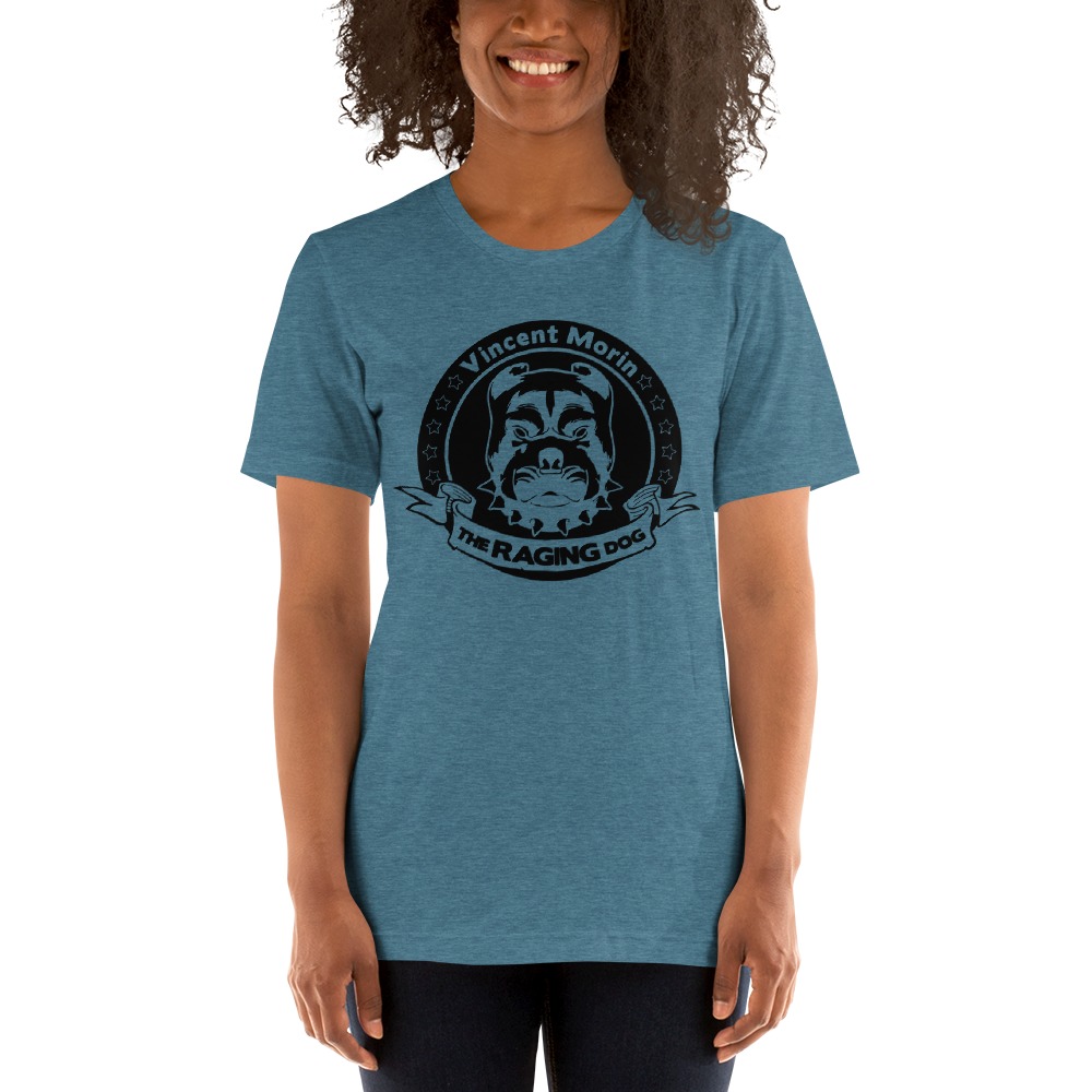 "Raging Dog" By Vincent Morin T-shirt, All Black Logo