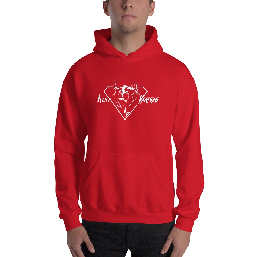 "El Toro" by Alex Vargas Men's Hoodie, White Logo