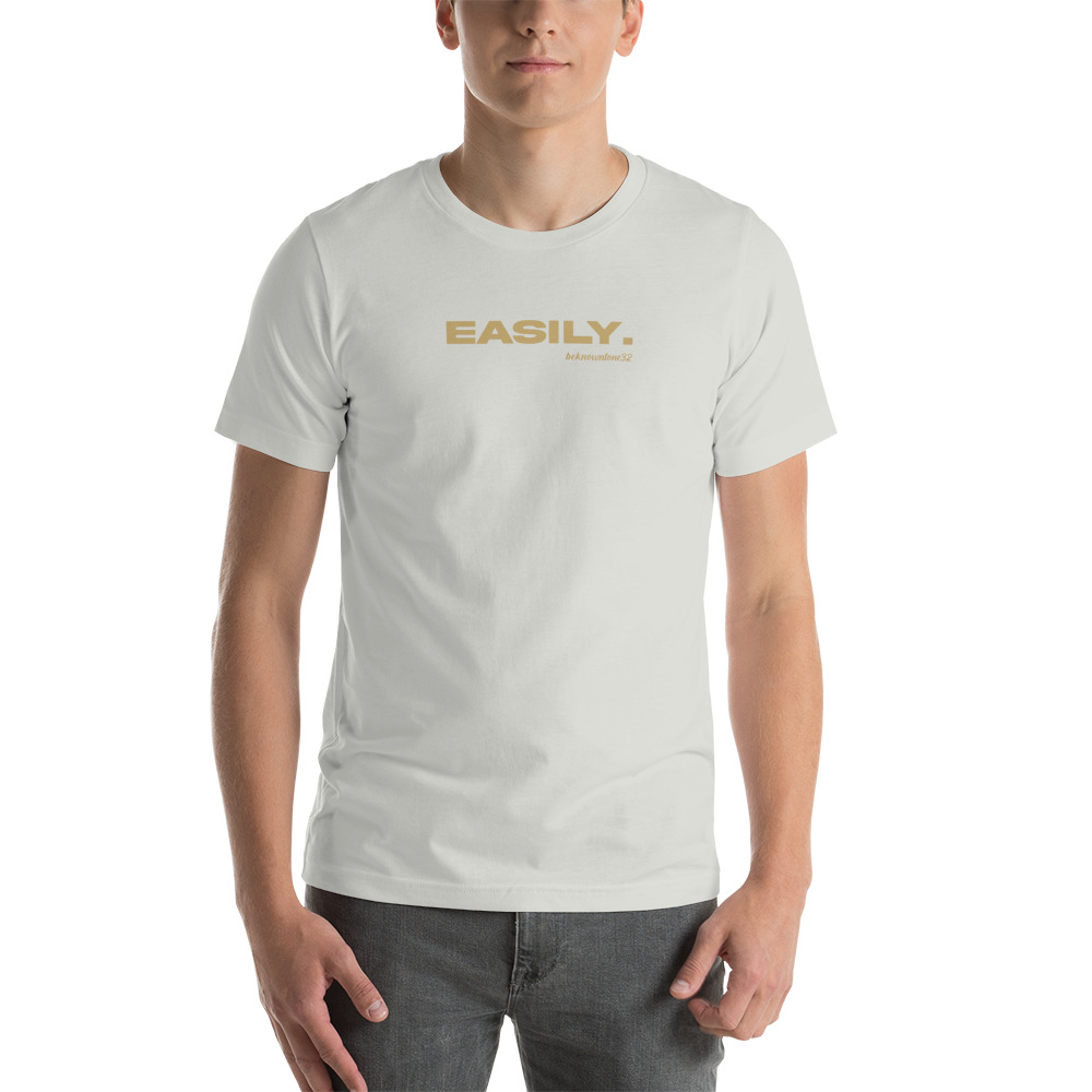 "Easily" Beknowntone by Anthony Mathis Unisex T-Shirt, Cream Logo