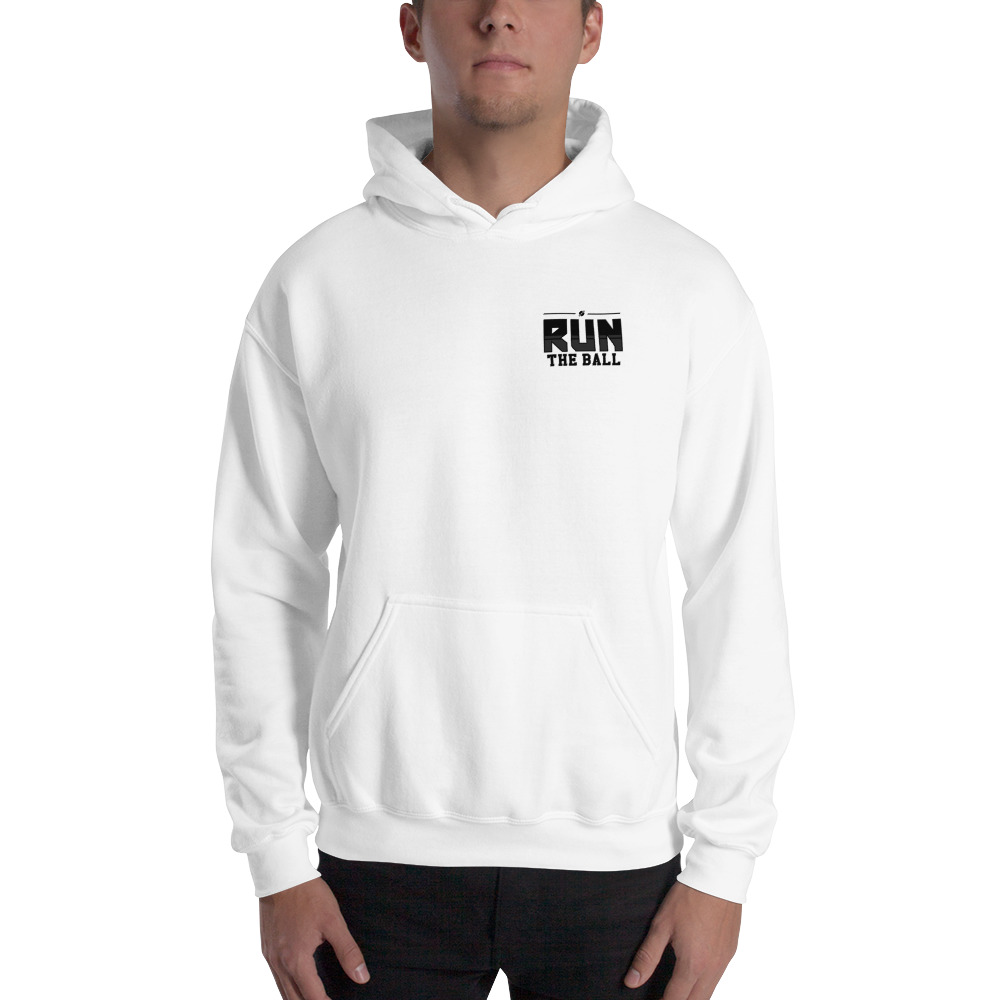 Run The Ball by Ada Ruller Hoodie, Black Mini Logo on MILLIONS Run The Ball by Ada Ruller Hoodie, Black Mini Logo