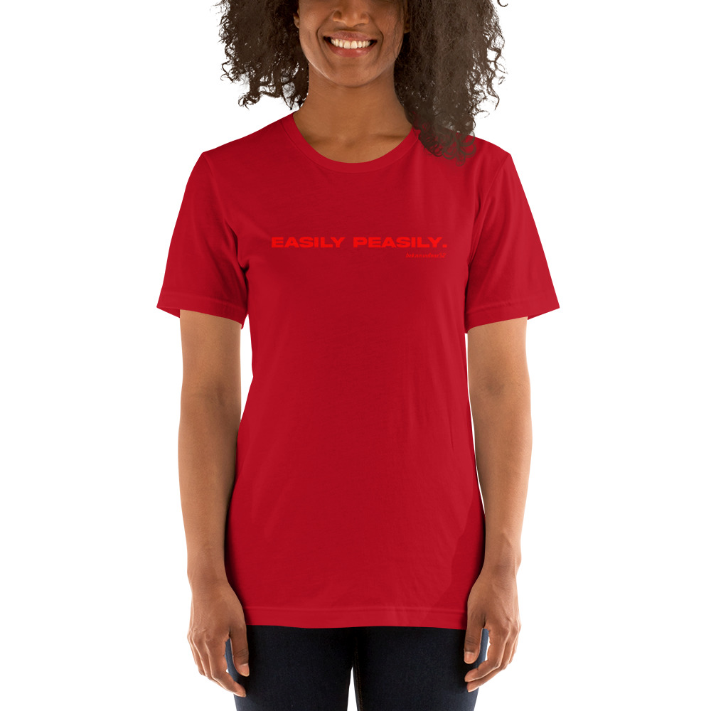 "Easily Peasily" Beknowntone by Anthony Mathis T-Shirt, Red Logo