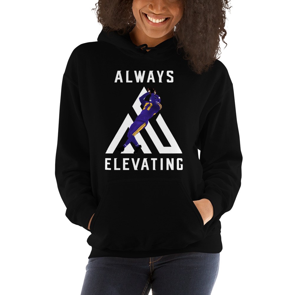 Always Elevating by Akayleb Evans Hoodie, Pocket Logo on MILLIONS Always Elevating by Akayleb Evans Hoodie, Pocket Logo