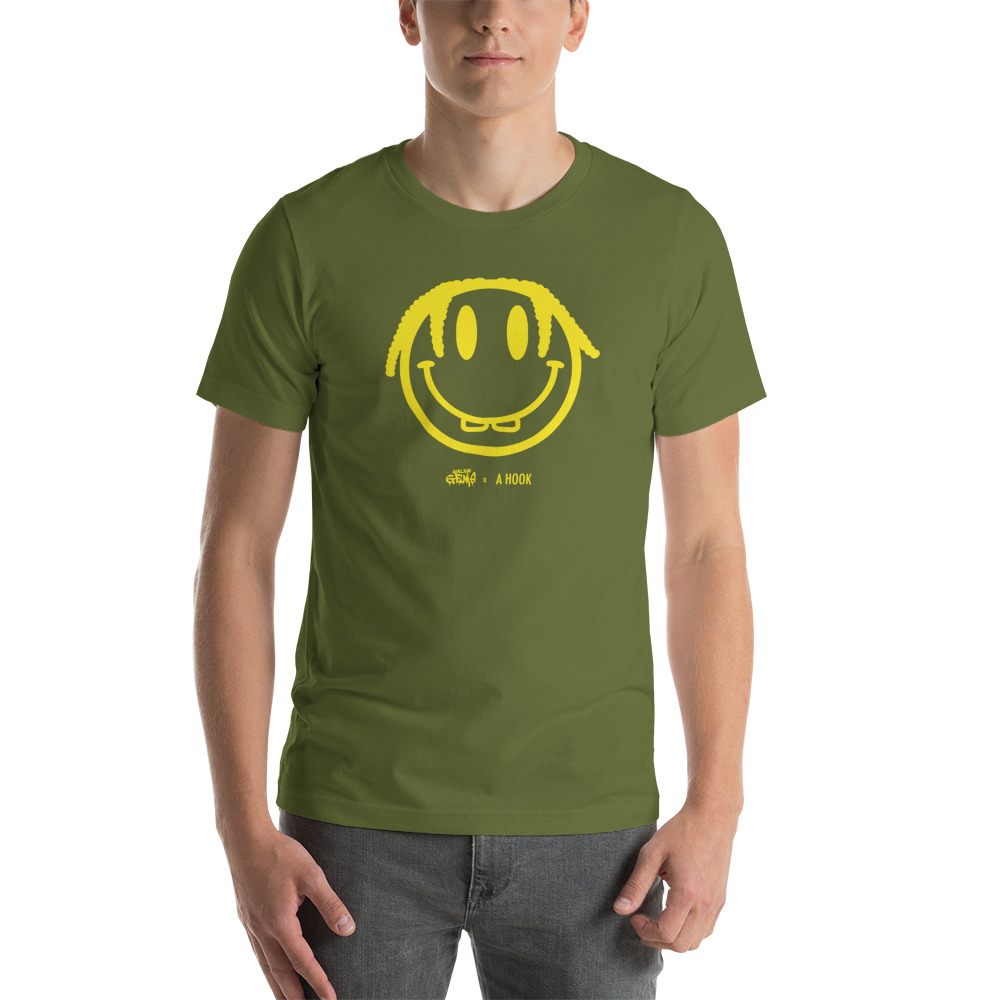 A Hook by MAWI, AG Smiley, Yellow Men’s Tee on MILLIONS A Hook by MAWI, AG Smiley, Yellow Men’s Tee
