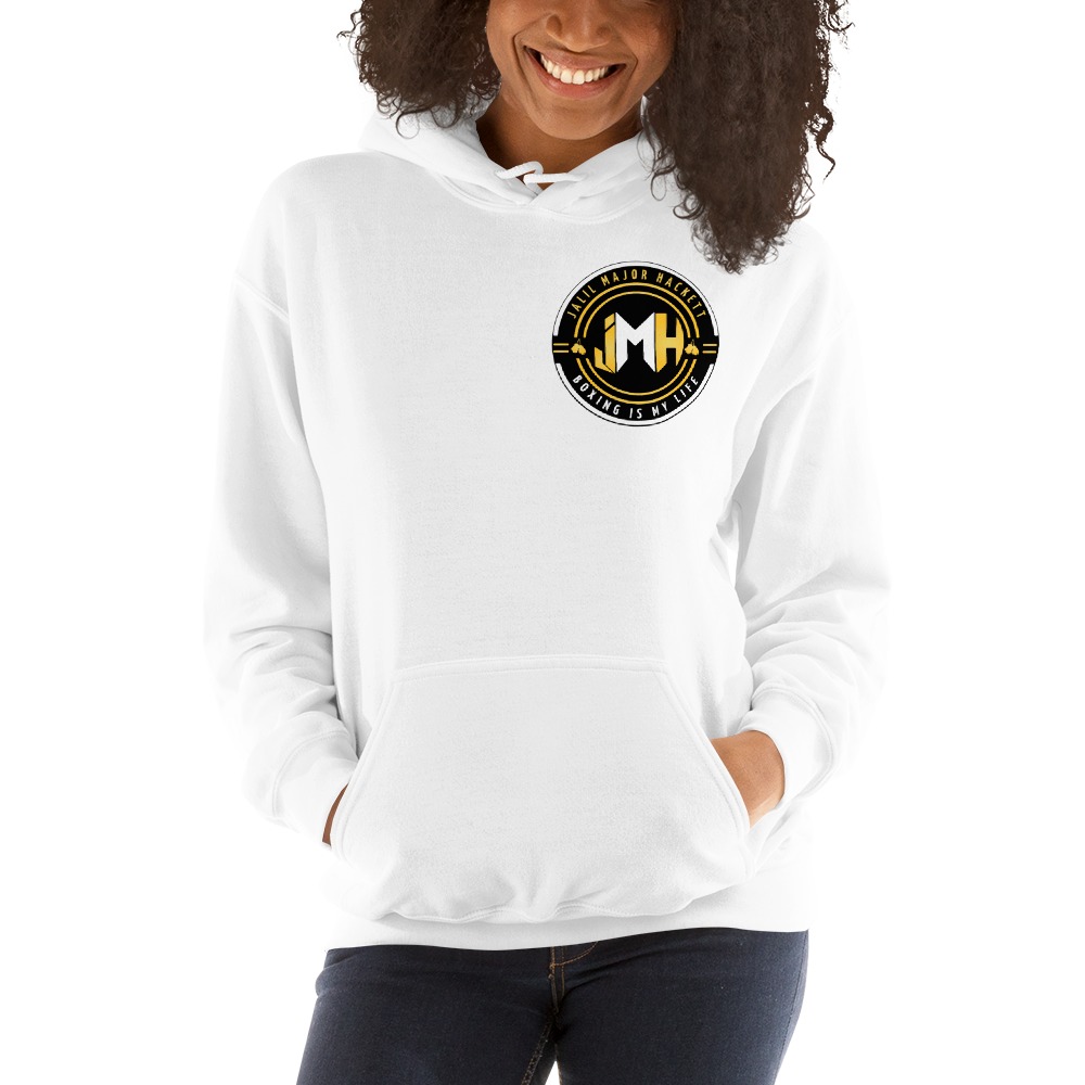 Jalil “Major” Hackett Women’s Hoodie, Dark Mini logo