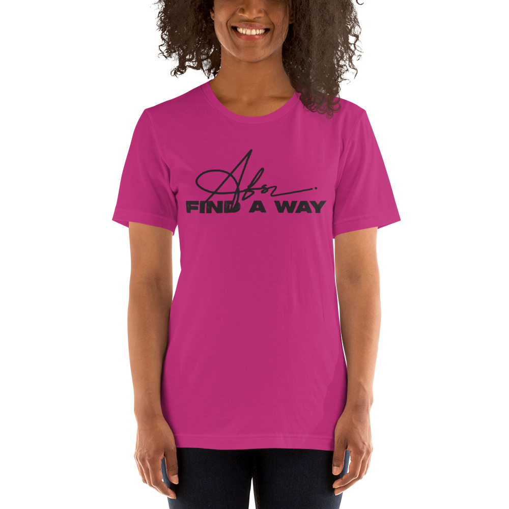 "A for Find A Way" by Andrew Sweitzer - Shirt, Black Logo