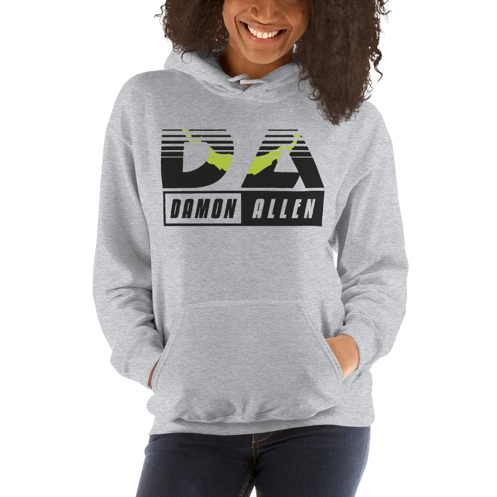 Damon Allen ’s Hoodies, Dark Logo with Green