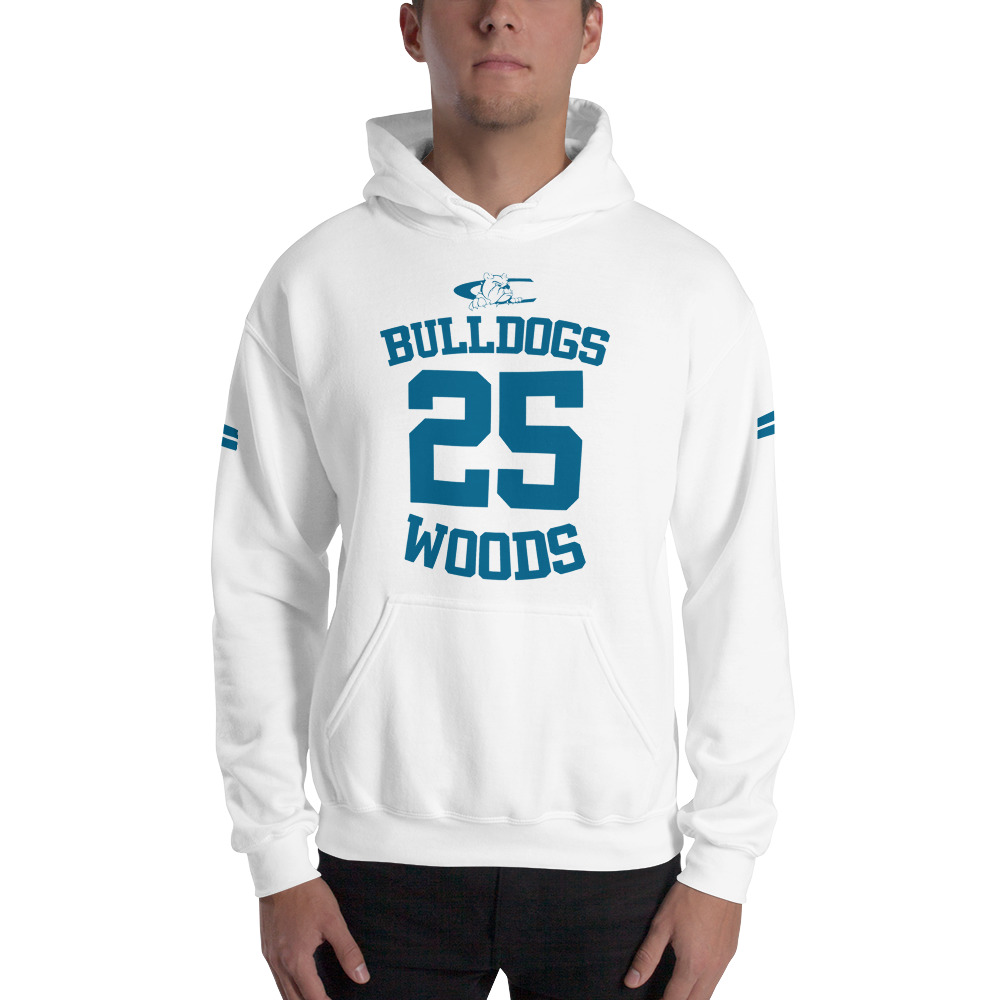   Woods 25 Clay Woods Men's Hoodie, Blue Logo