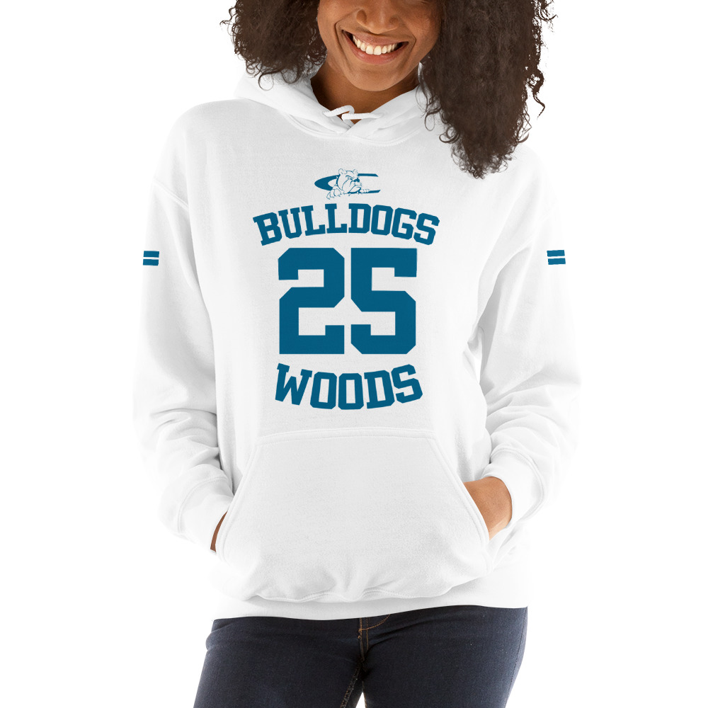   Woods 25 Clay Woods Women's Hoodie, Blue Logo