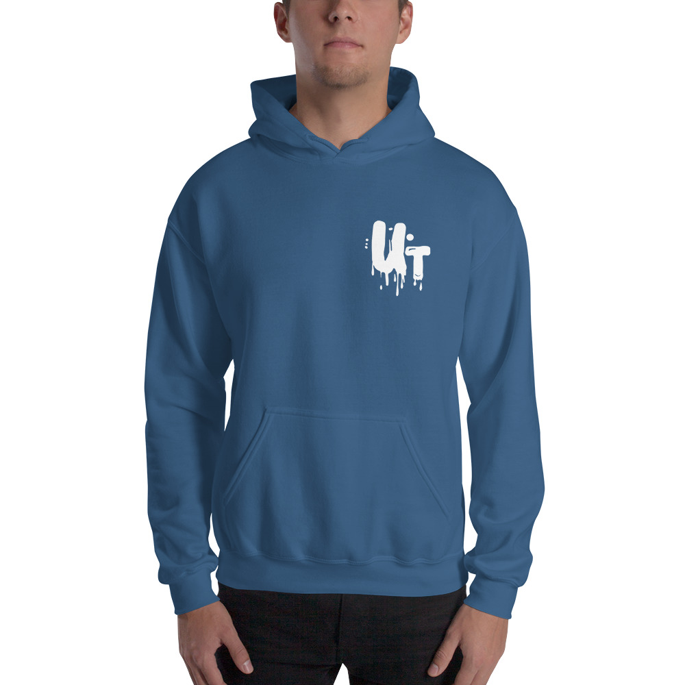 UT "Drip Logo" by Dave Grady Men's Hoodie, White logo on MILLIONS UT "Drip Logo" by Dave Grady Men's Hoodie, White logo