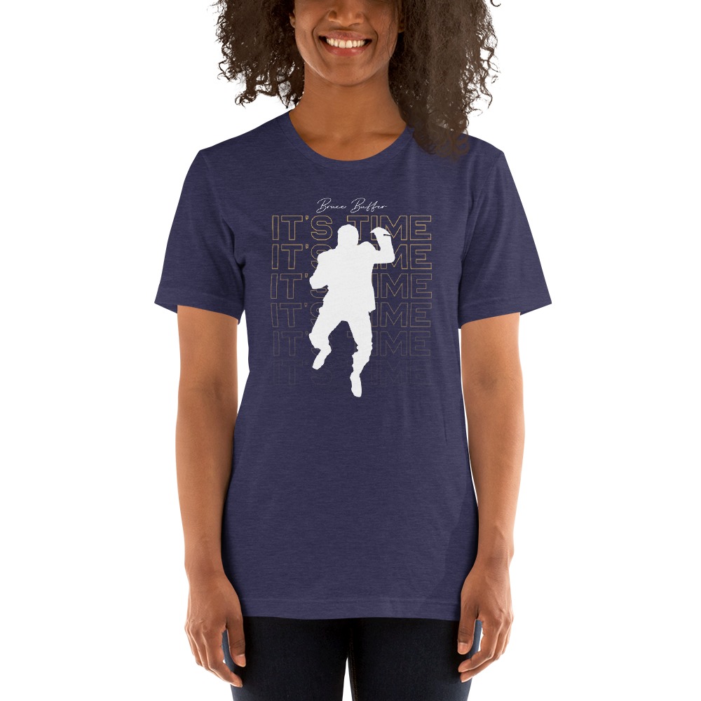 It's Time™ by Bruce Buffer, T-Shirt, White and Gold Logo