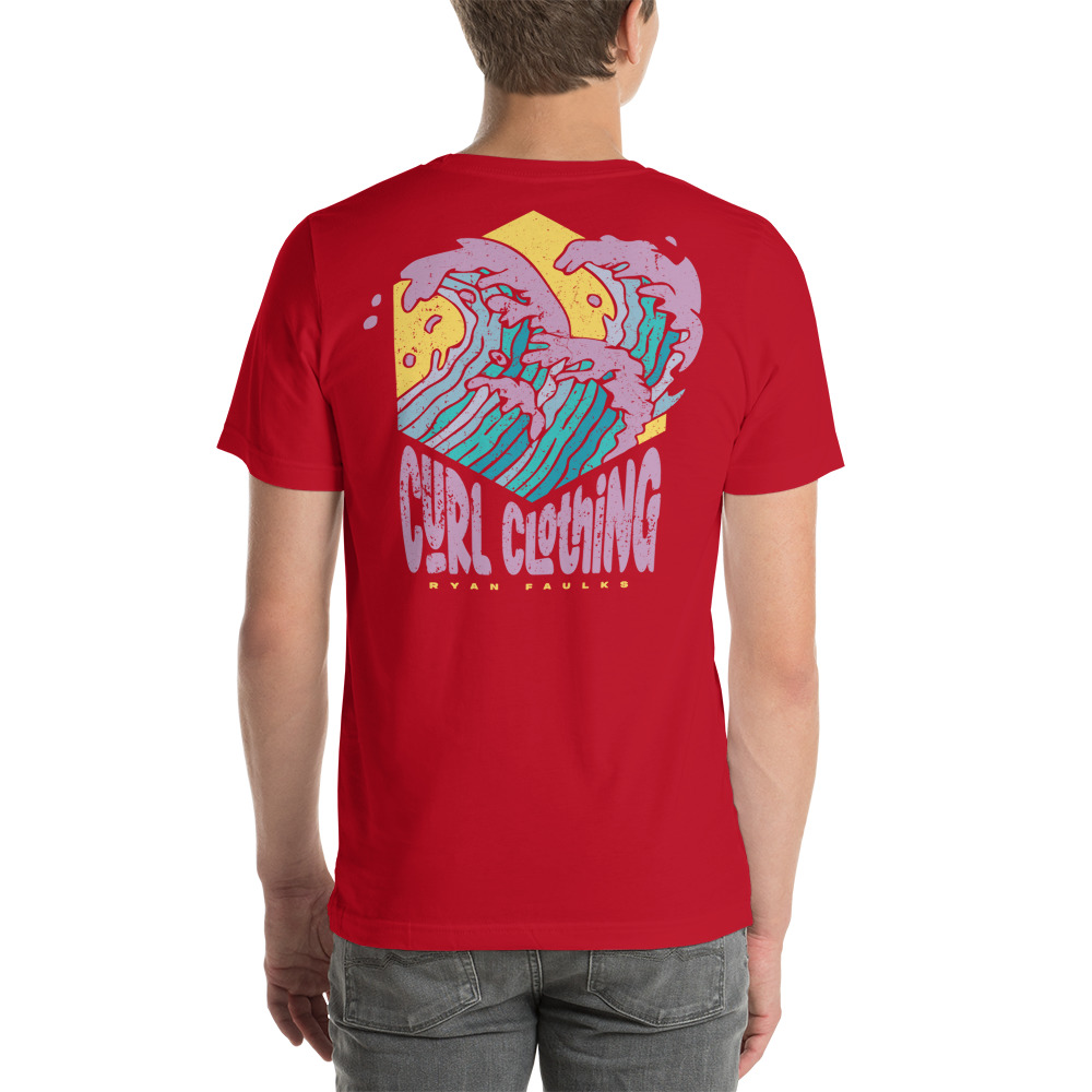 "Curl Clothing" by Ryan Faulks Shirt, Dark Pink Logo