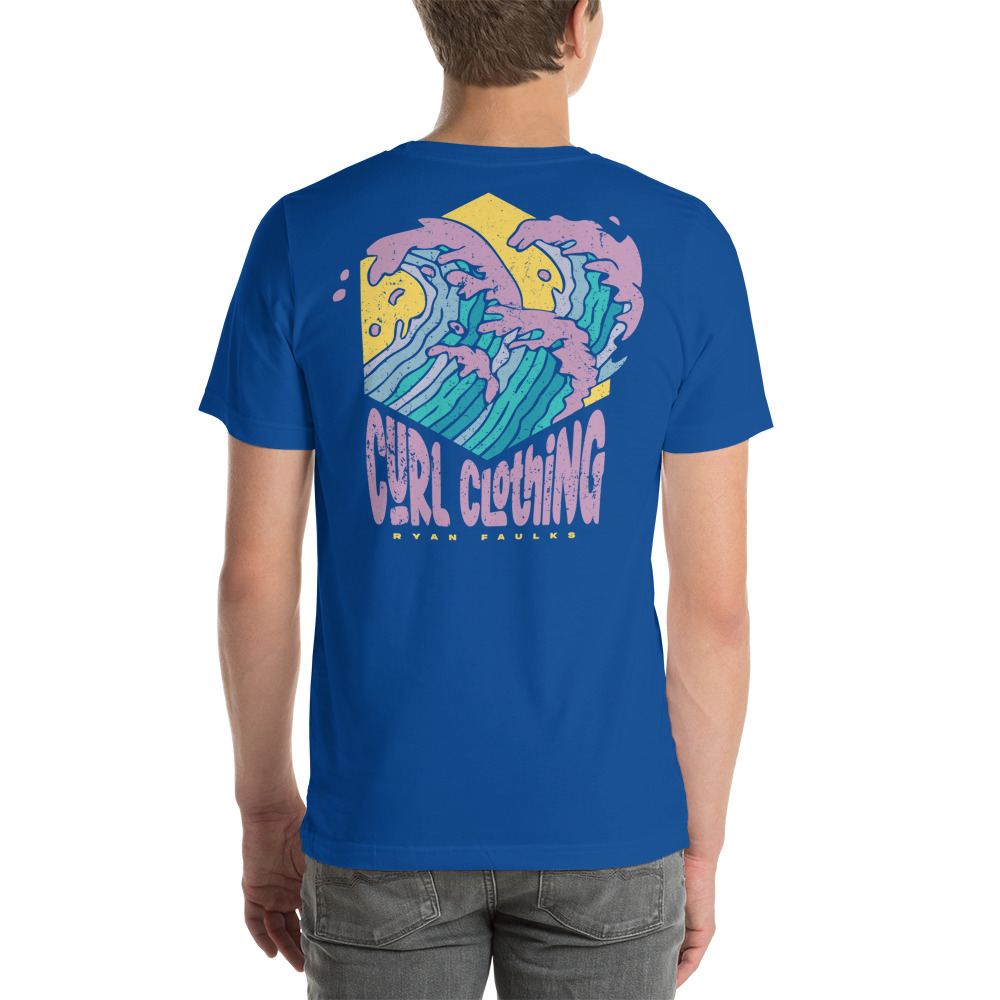 "Curl Clothing" by Ryan Faulks Shirt, Dark Pink Logo