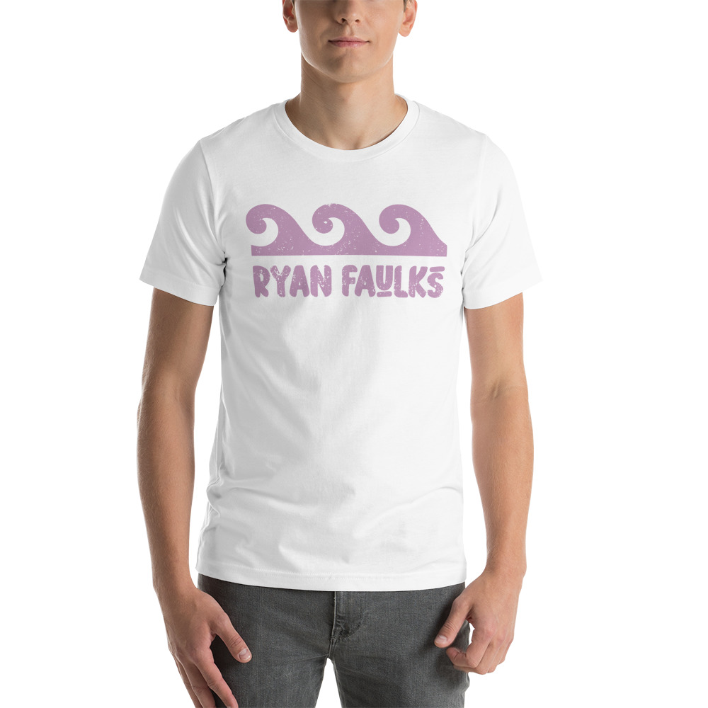 "Curl Clothing Wave" by Ryan Faulks Shirt, Dark Pink Logo