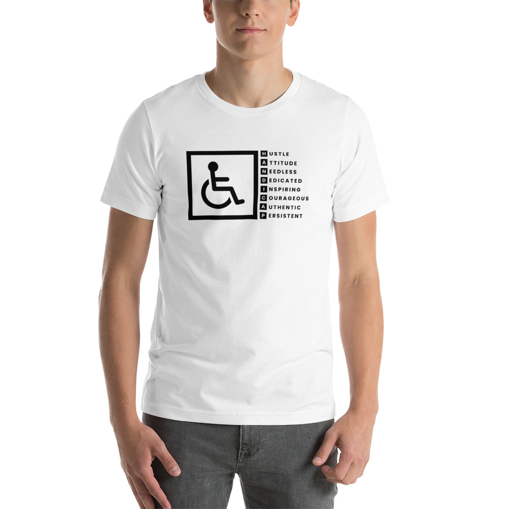 "H.A.N.D.I.C.A.P." by Timothy Ruffino Shirt, Black Logo