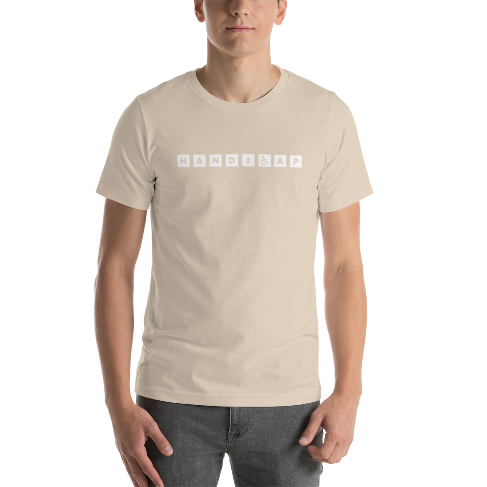 "HANDICAP" by Timothy Ruffino Shirt, White Logo