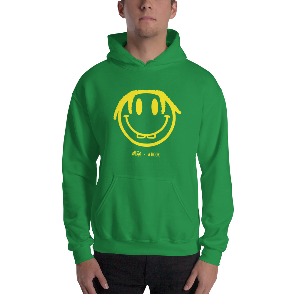 A Hook by MAWI, AG Smiley, Yellow Men’s Hoodie on MILLIONS A Hook by MAWI, AG Smiley, Yellow Men’s Hoodie