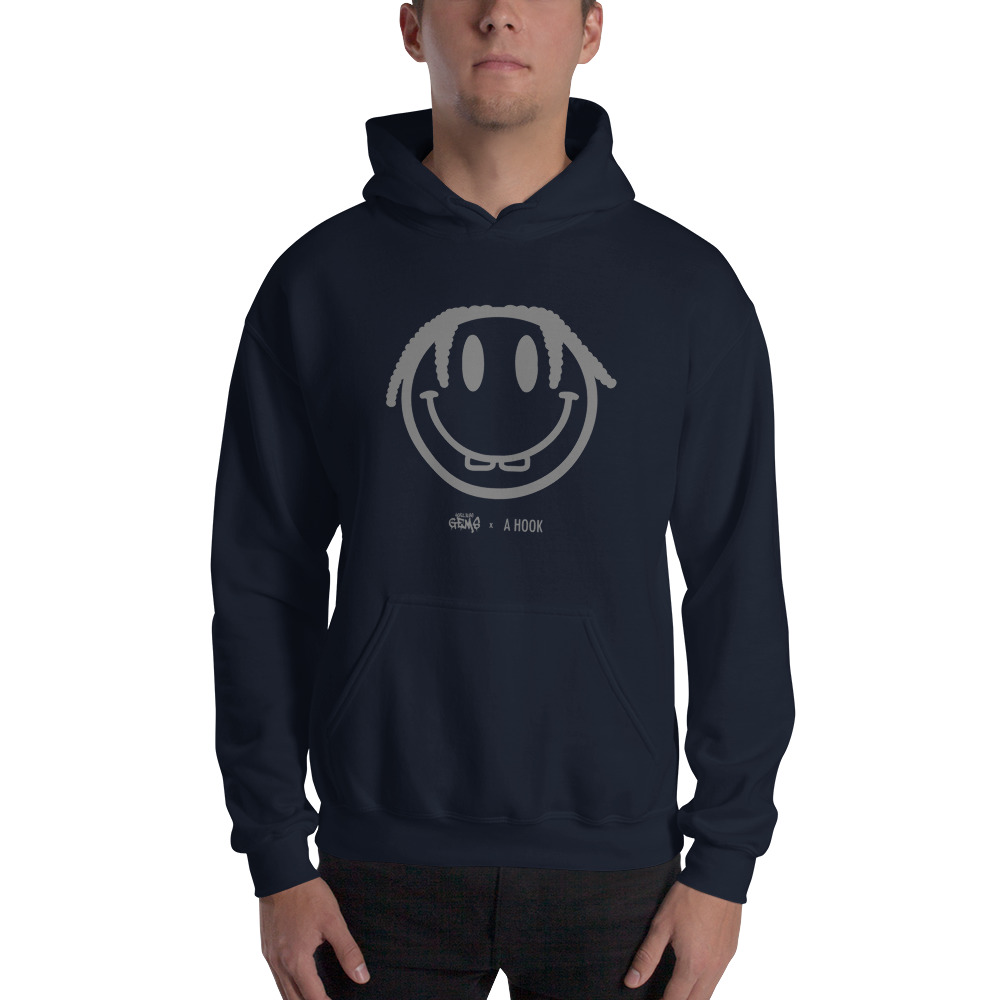 A Hook by MAWI, AG Smiley, Grey Men’s Hoodie on MILLIONS A Hook by MAWI, AG Smiley, Grey Men’s Hoodie