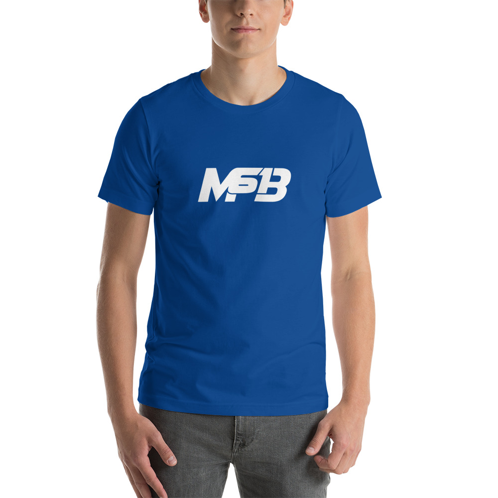 "MB61" by Michaela Boyle Men's T-Shirt, White Logo