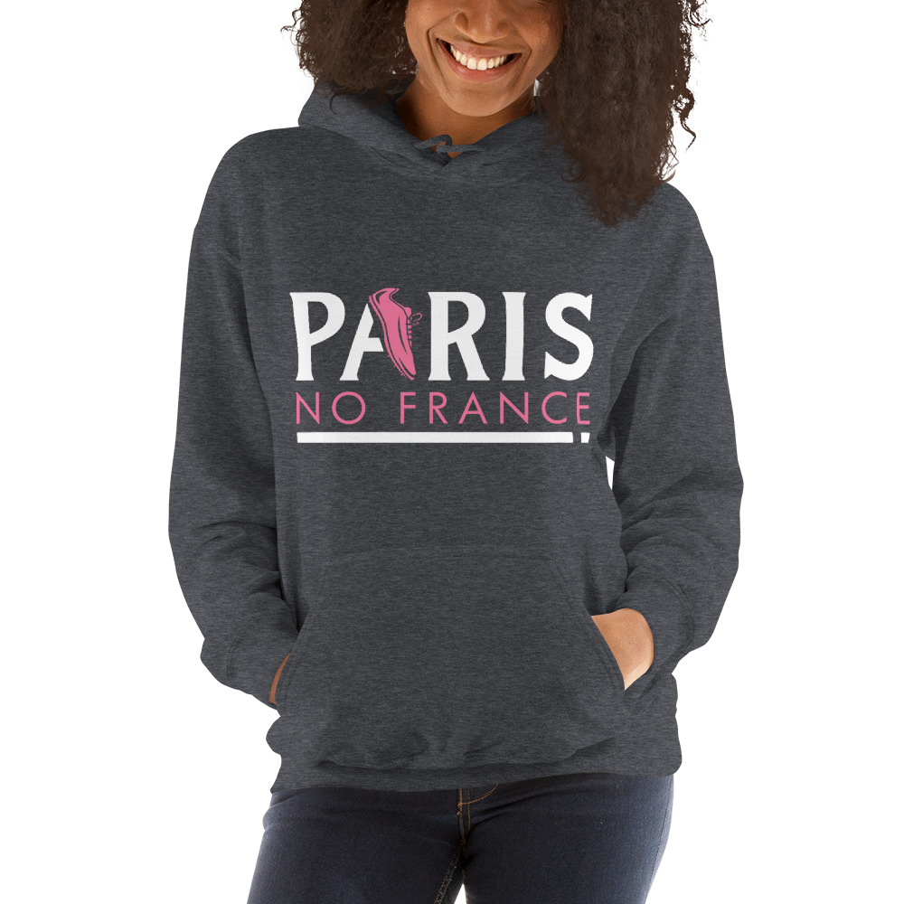 "No France" by Paris Baker Hoodie, White Logo