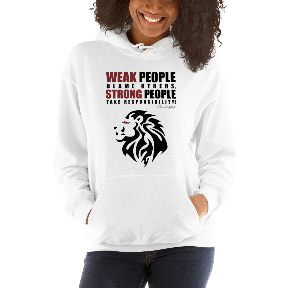 WEAK and STRONG by Brian Mitchell Hoodie, Black Logo