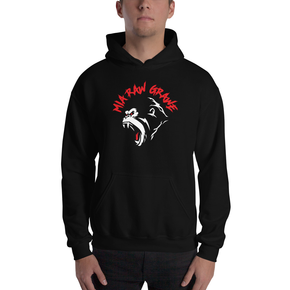 Mia Raw Grawe Hoodie, Red Logo
