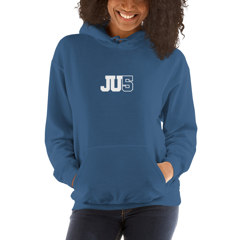 "Ju5" by Julia Sinnett Women's Hoodie, White Logo