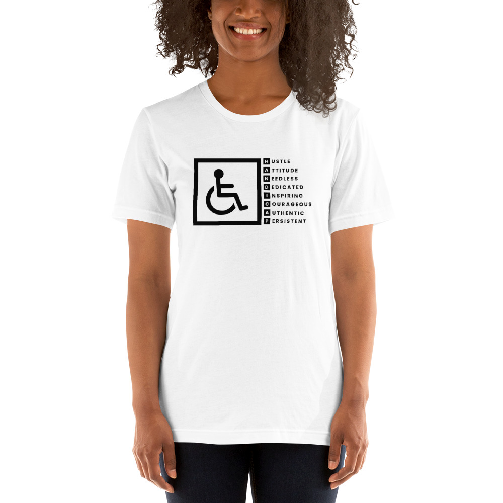 "H.A.N.D.I.C.A.P." by Timothy Ruffino Shirt, Black Logo