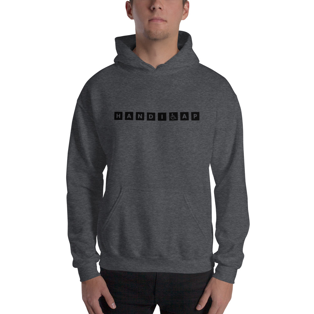 "HANDICAP" by Timothy Ruffino Hoodie, Black Logo