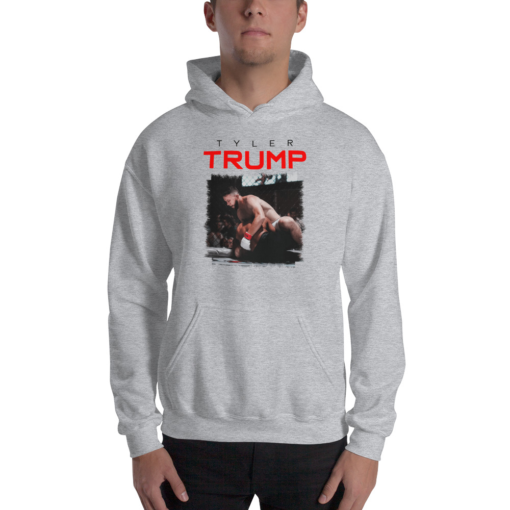 "Ground N’ Pound" by Tyler Trump Hoodie, Black Logo