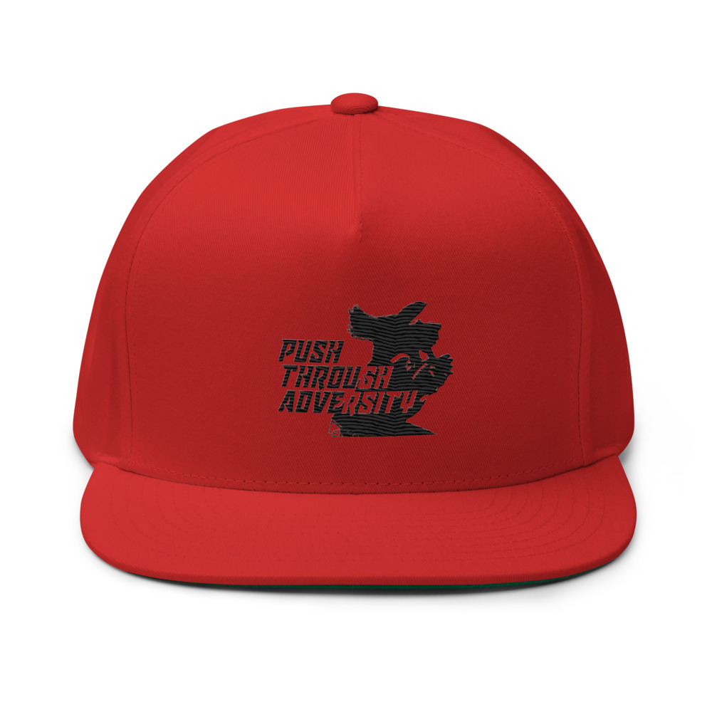 Push Through Adversity Kyle Martin Hat, Black Logo