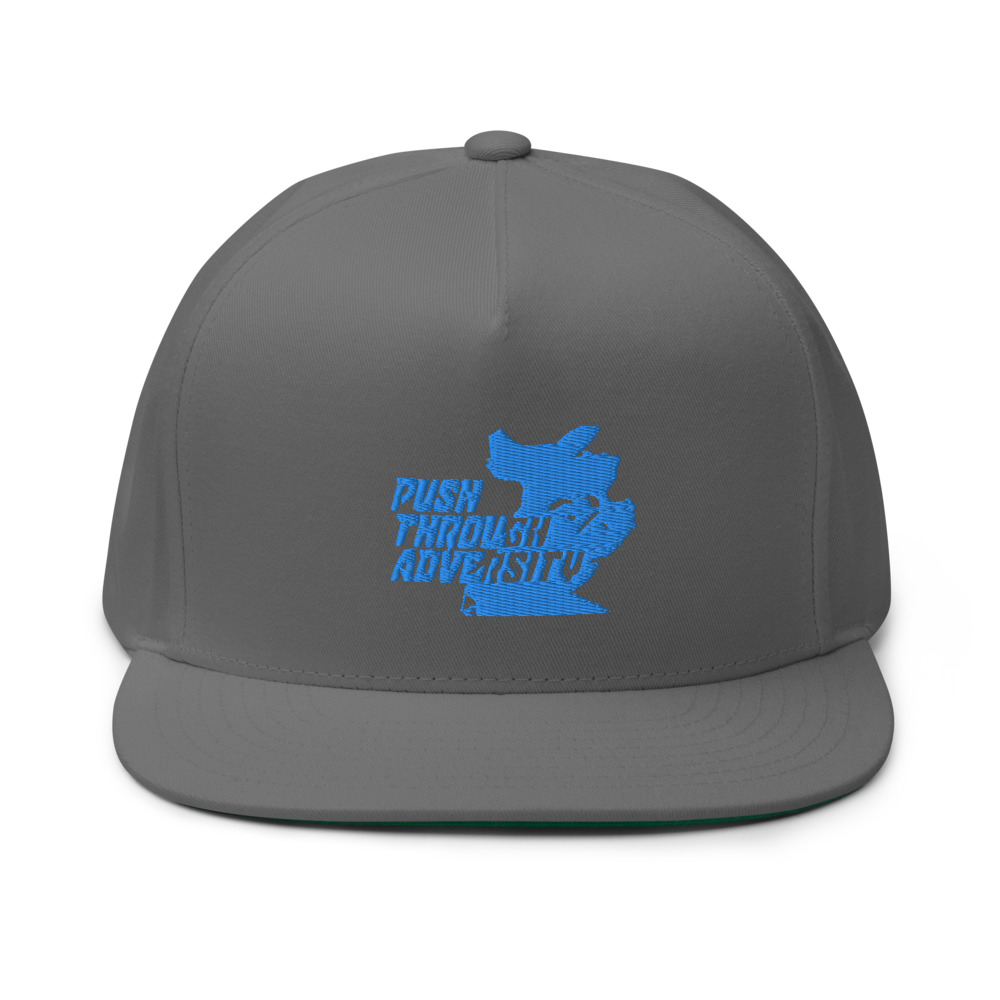Push Through Adversity Kyle Martin Hat, Blue Logo