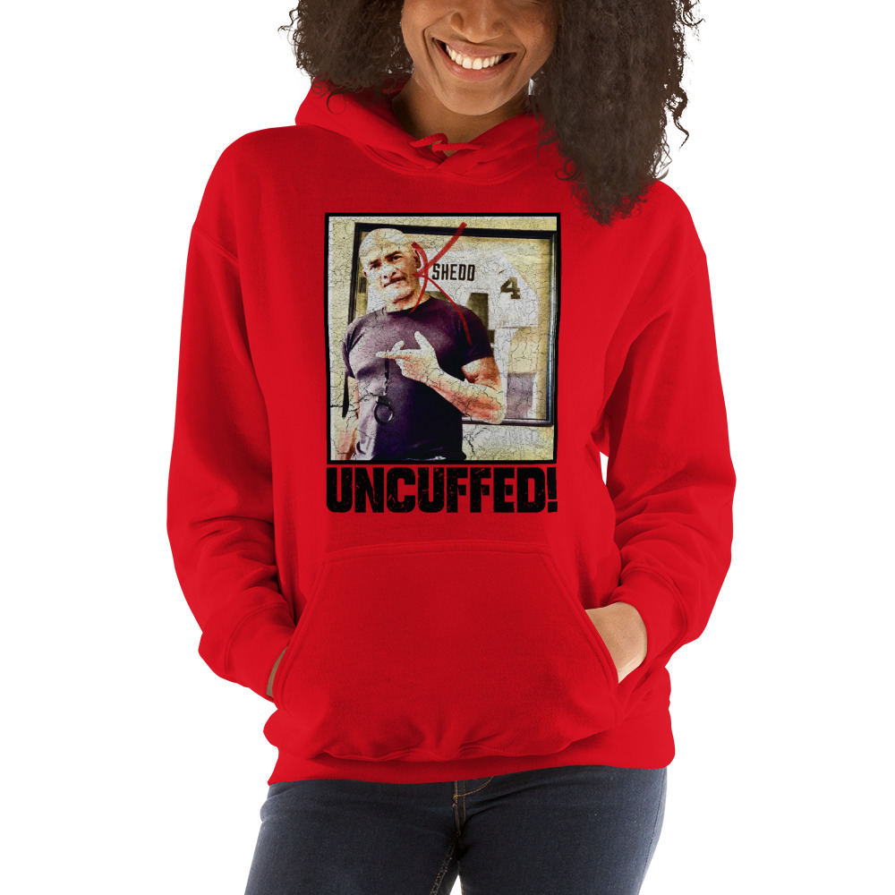 "Uncuffed!" by Kenny Shedd Hoodie, Black Logo on MILLIONS "Uncuffed!" by Kenny Shedd Hoodie, Black Logo