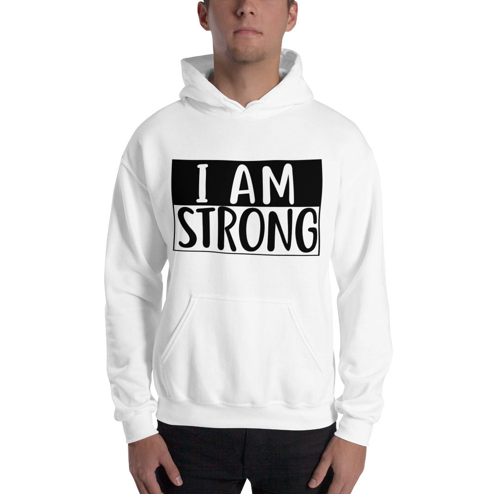 "I Am Strong" by Deanay Watson Hoodie, Black Logo