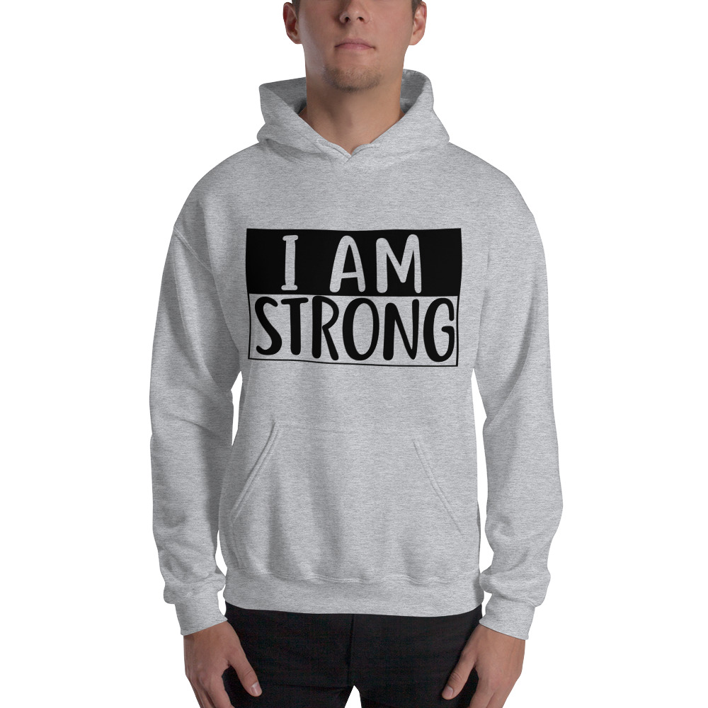 "I Am Strong" by Deanay Watson Hoodie, Black Logo