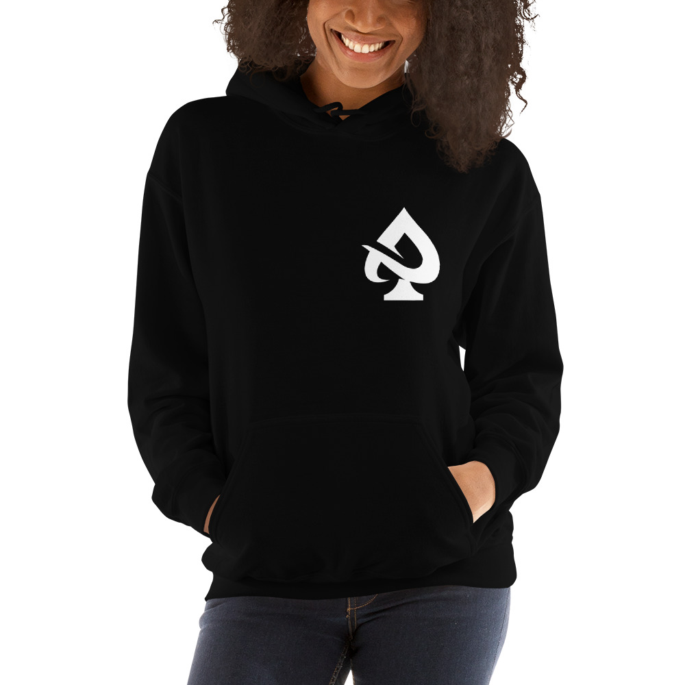 "Ace" by Nathan Acevedo Hoodie, White Logo Bold