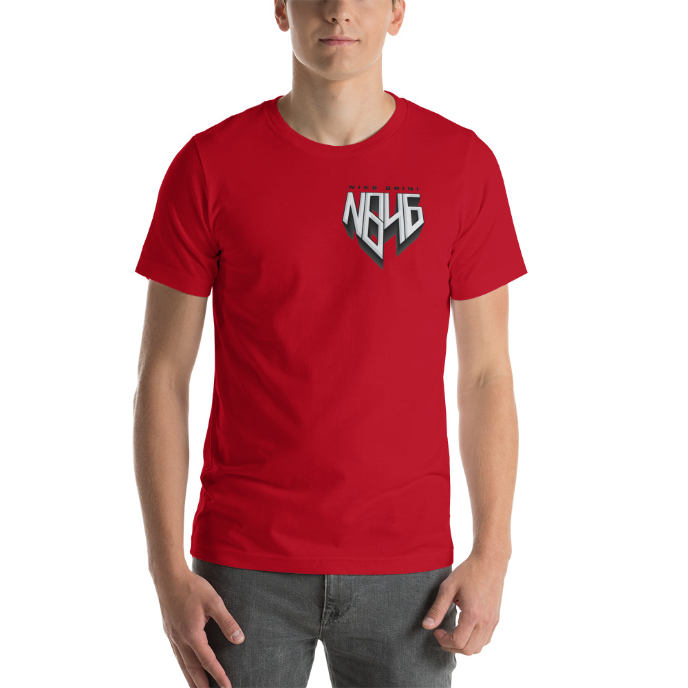 "NB46" by Niko Brini Shirt, Black Logo