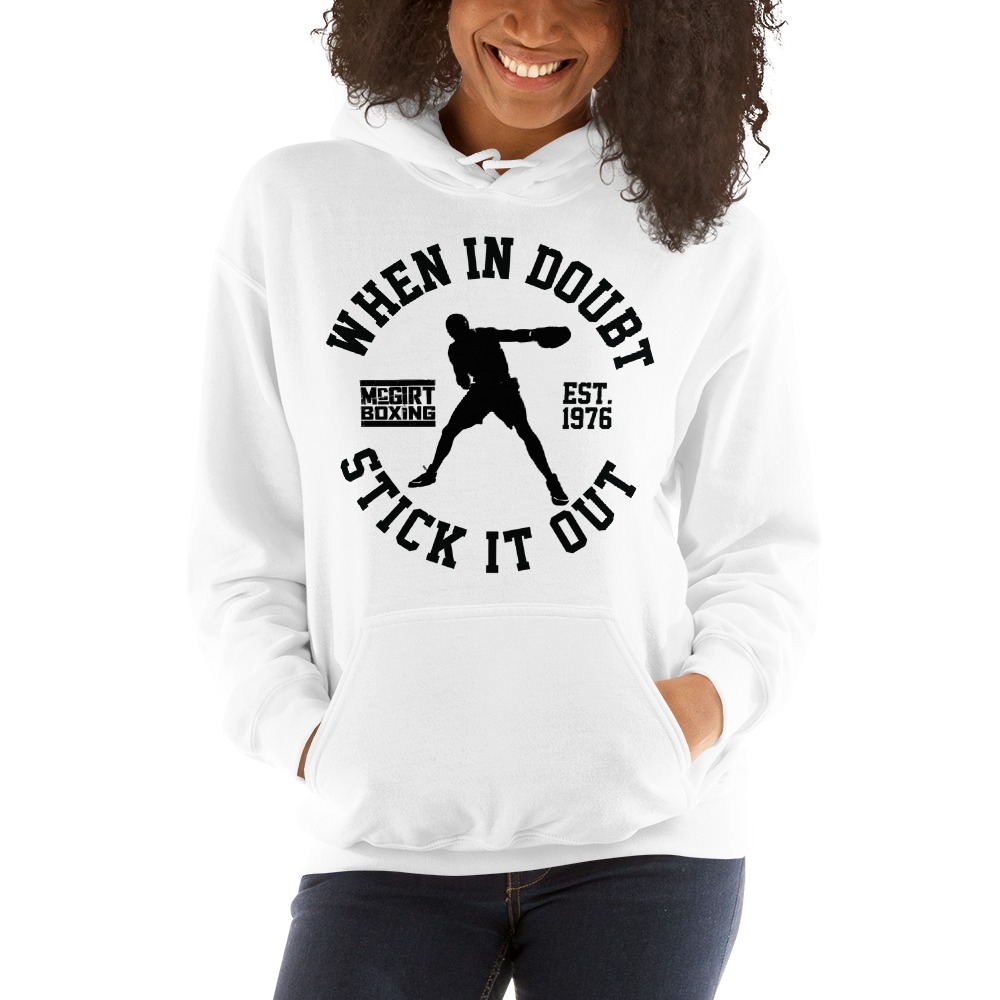"When in Doubt Stick it out" Mcgirt Boxing Statet, Hoodie, All Black Logo